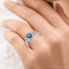 Pompeii3 3/4ct Blue & White Diamond Halo Infinity Engagement Ring 14K White Gold - 4 of 4