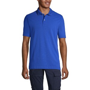 Lands' End Men's Short Sleeve Basic Mesh Polo Shirt - 1 of 3