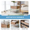 Hachikiko Bedside Table with Drawer - Modern Nightstand with Tempered Glass & MDF Top, Minimalist Storage Cabinet for Bedroom - 4 of 4