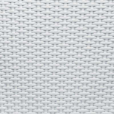 Palm Harbor Elegant White Wicker Stackable Outdoor Dining Chair Set