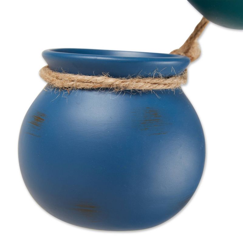 Zings &#38; Thingz Dangling Mini Terracotta Indoor Outdoor Planter Pots Blue Tones 3.75&#34;x3.75&#34;x23&#34;, 5 of 12