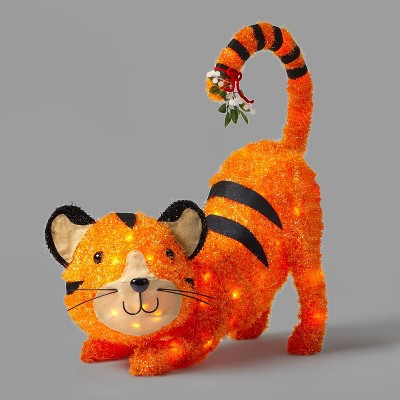 23in Incandescent Tinsel Tiger Christmas Novelty Sculpture - Wondershop™