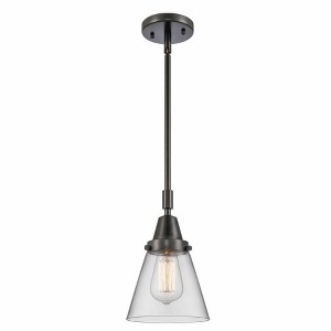 Cone - 1 Light Stem Hung Mini Pendant In Industrial Style-9.13 Inches Tall and 6 Inches Wide - 1 of 1