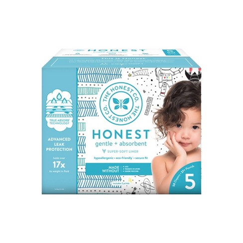 The Honest Company Disposable Diapers Dots And Dashes Space Travel Size 5 50ct Target