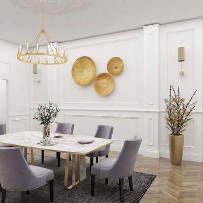 Gold Large Metallic Round Disk Wall Decor Set