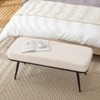Bekrvio 43.3" Teddy Ottoman Bench,Entryway/Bed Bench End of Bed – Upholstered Padded Seat,Mid Century Modern for Living Room, Hallwa - 3 of 4