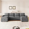 103.9"W Convertible U-Shaped Sectional Sofa with 2 Storage Chaises & 4 USB Ports for Living Room - ModernLuxe - 2 of 4