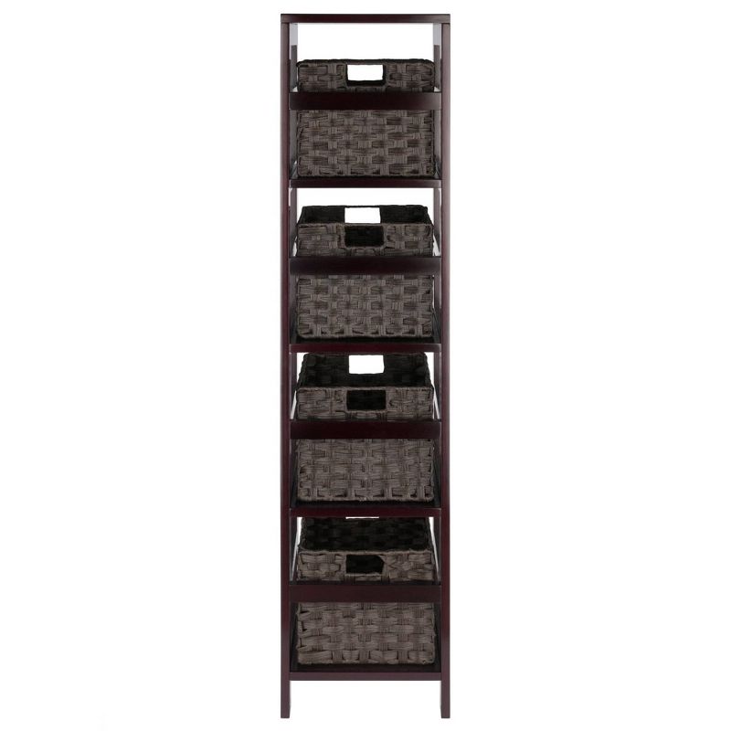 54.8&#34; 5pc Leo Storage Shelf with Baskets Espresso/Chocolate - Winsome, 5 of 17