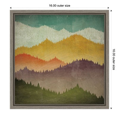 Mountain View Multicolor Framed Canvas Wall Art