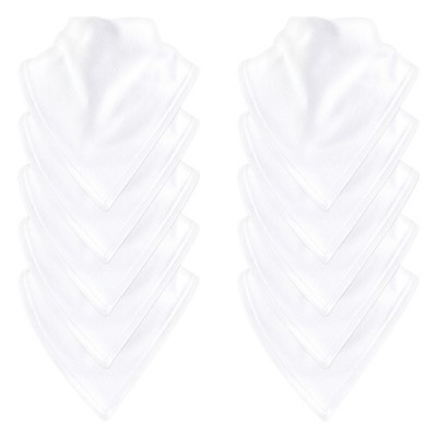 Touched by Nature Baby Organic Cotton Bandana Bibs 10pk, White, One Size