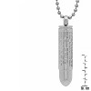 Steeltime Stainless steel 'our father' prayer bullet pendant. Color Options: Silver, Gold, Black - 3 of 4