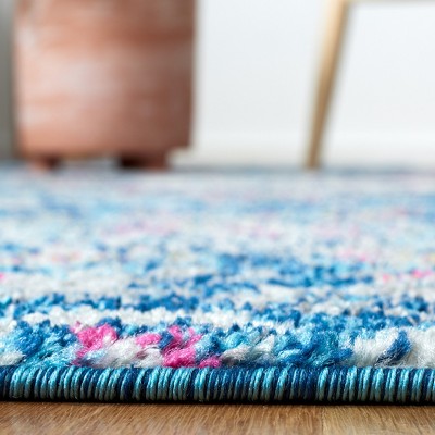 Blue Paisley 8' x 10' Stain-Resistant Synthetic Area Rug