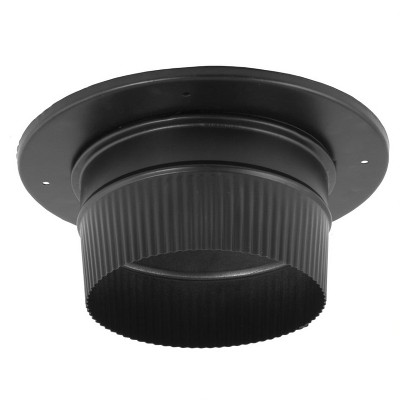 DuraVent 6DBK-ADSL DuraBlack Single Wall Snap Lock Chimney Connection Adapter to Ceiling Support Box or Finishing Collar, 6 Inch Diameter