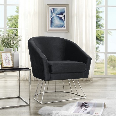 Inspired Home Adalene Velvet Accent Chair