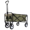 Whisen Collapsible Foldable Wagon Cart with Strapping System, Beach Wagon, Supports 360lbs All-Terrain Wheels - 3 of 4