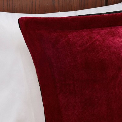 King Red and Black Plush Down Alternative Comforter Set