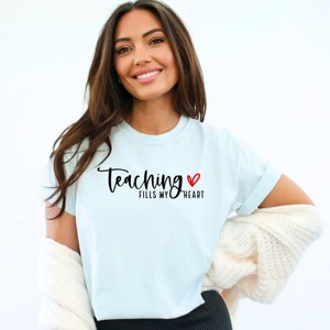 Simply Sage Market Teaching Fills My Heart Garment Dyed Tee - 1 of 4