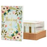 Best Paper Greetings 48 Pack Thinking of You Cards with Envelopes Box Set for All Occasions, Flower Designs, Gold Foil, 4x6 In