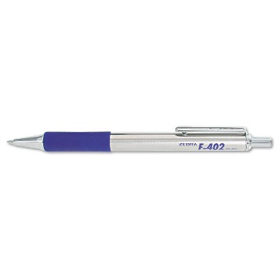 Zebra F-402 Ballpoint Retractable Pen Blue Ink Fine 29220