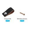 Unique Bargains Leather Dresser Drawer Door Cabinet Knobs and Pulls 2.5"x1.1" 2 Pcs - 3 of 4