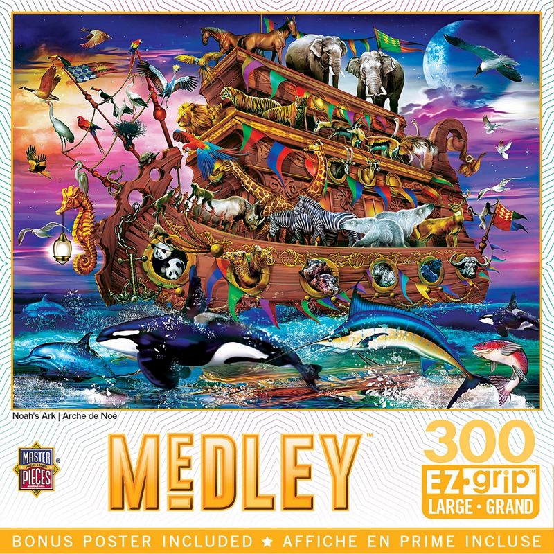 MasterPieces 300 Piece EZ Grip Jigsaw Puzzle - Noah's Arc - 18"x24", 1 of 8