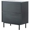 Acekool Rattan Storage Cabinet, 2-Door Sideboard with Metal Base, Modern Boho Accent Cabinet for Living Room, Entryway, Bathroom, Black - 2 of 4