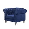 New Classic Furniture,Furniture Emma Velvet Fabric Arm Chair with Rolled Arms in Royal Blue - 3 of 4