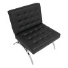 Studio Designs Home Newel Modern Accent Chair Blended Leather and Chrome Metal Frame - 3 of 4