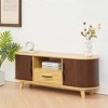 HYLEORY TV Stand for TVs, Tall Modern Entertainment Center with Panel Sliding Door, Media Console Cabinet with Storage for Living Room - 2 of 4