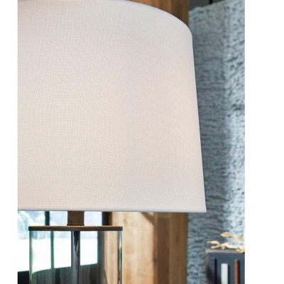 Wilmburgh 26" Clear Glass and Bronze Table Lamp Set with USB-C