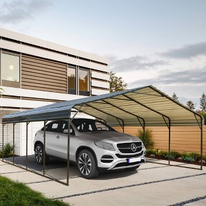 EROMMY 20' x 20' Carport with Galvanized Steel Roof, Sturdy Metal Carport for Cars, Boats, and Tractors - 1 of 4