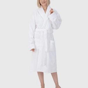 Alpine Swiss Elyse Womens Luxury Waffle Knit Cotton Bathrobe Shawl Collar Hotel Spa Robe - 1 of 4