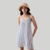 Reistor Women's Linen Short Tent Dress with Back Tie - 4 of 4
