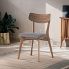 Modern Upholstered Wood Dining Chairs Set of 2, Curved Back Fabric Side Chairs with Solid Wood Frame, for Kitchen, Dining Room - Koiai - 2 of 4