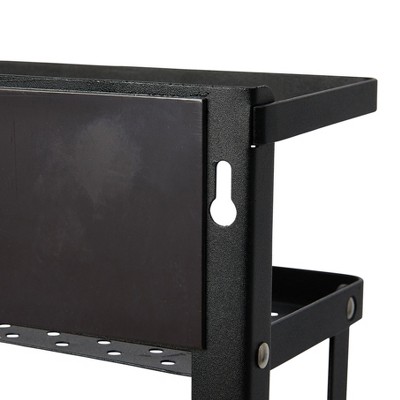 Black Metal Magnetic Organizer with Wooden Dowels