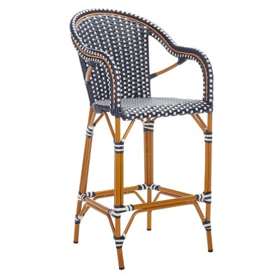 California Chic Navy & White Aluminum Outdoor Bar Stool