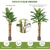 Artificial Banana Tree, Faux Banana Leaf Plant with Grey Planter, Silk Leaves, Indoor/Outdoor Tropical Decor for Home, Patio, Poolside - 3 of 4