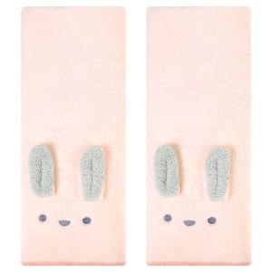 REGALWOVEN Bathroom Soft and Absorbent Coral Rabbit Pattern Hand Towel Set - 1 of 4