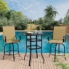 High Back Swivel Bar Stools Set, Counter Height Swivel Bar Stools Set of 2, Counter Height Patio Bar Chairs for Garden Lawn Backyard - 2 of 4