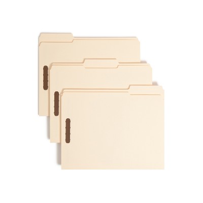 Smead Fastener File Folders, 50 Count, Manila, Reinforced 1/3-Cut Tabs, Letter Size (14537)