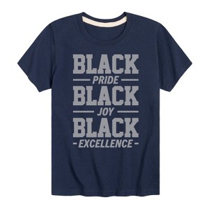 Boys' - Instant Message - Black Pride Joy Excellence Short Sleeve Graphic T-Shirt - 1 of 4
