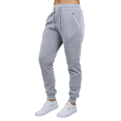 Blue Ice Women's Loose Fit  Fleece-Lined Jogger Sweatpants With Zipper Pockets