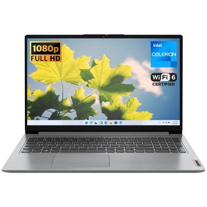 Lenovo IdeaPad 1 15IJL7 Laptop – 15.6" FHD, Celeron N4500, 12GB RAM, 128GB + 512GB, UHD Graphics, Wi-Fi 6, Windows 11 Home, Gray - 1 of 4