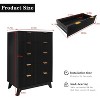 Homhougo 48" Tall  5-Drawer Fluted Dresser, Mid-Century Storage Chest for Bedroom, Hallway, Entryway & Living Room - 2 of 4