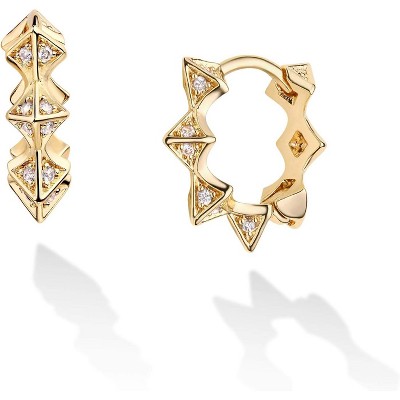 Cubic Zirconia Huggie Earrings 14k Gold Plated Tiny Earrings Small Huggie Hoop Earrings Simple Lightweight Hoops Gift for Women