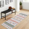 Washable Modern Farmhouse Living Room Bedroom Area Rug, Floral Print Non Slip Floor Carpet for Home Office - 3 of 4