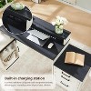 SinCiDo L-Shaped 67" Desk,Farmhouse Computer Desk w/ Charging Station & Filing Cabinets A4/ Letter /F4/ Law,Double-Layer Storage Cabinet,Writing Desk - 4 of 4