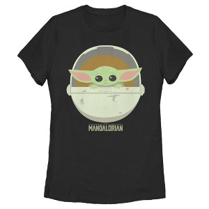 Women's Star Wars The Mandalorian The Child Cartoon Art Bassinet T-Shirt - 1 of 3