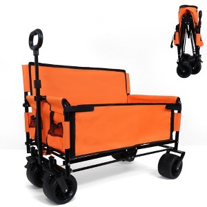 NAYSAYE Wagon 3-in-1 Convertible Folding Utility Cart with Bench Seat for Outdoor Adventures, 37"*24.02"*40.94" - 1 of 4