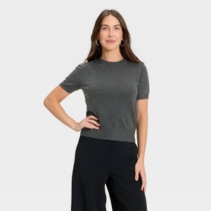 Women's Short Sleeve Cozy Knit T-Shirt - A New Day™ - 1 of 3